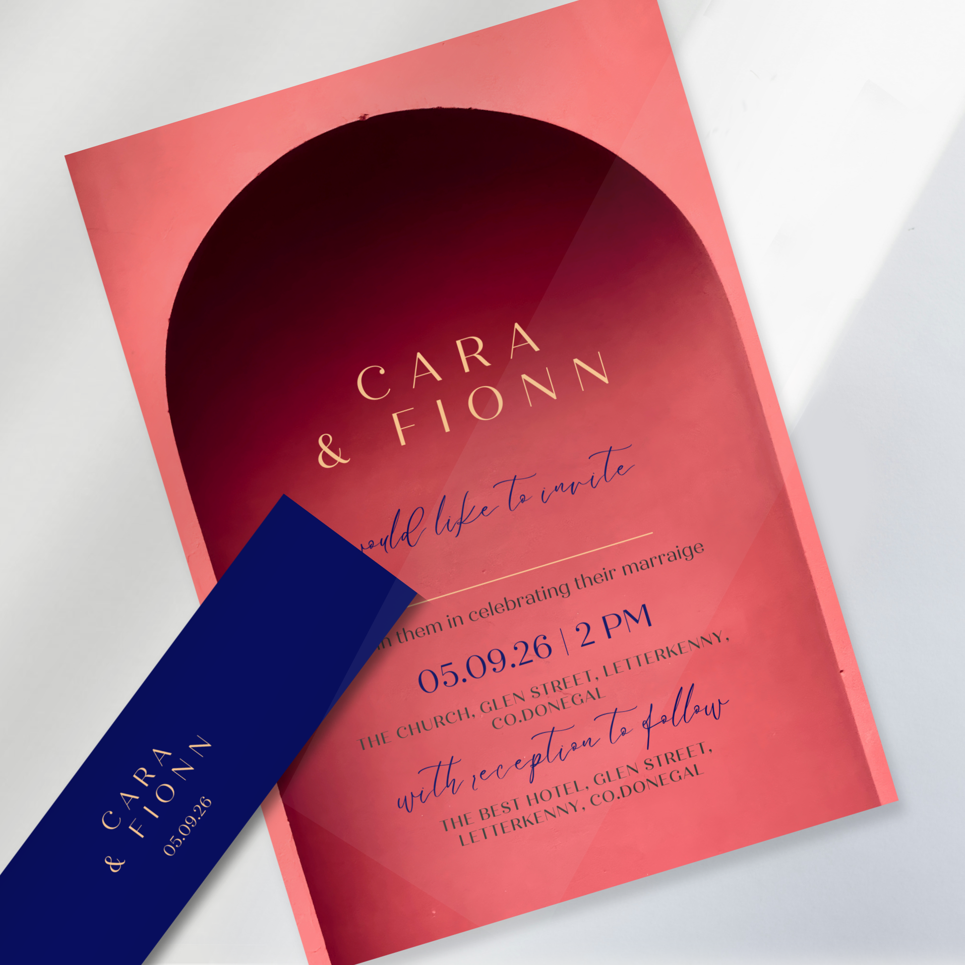 Tuscan Arch Watercolour Wedding Invitation Suite (Print-Ready PDF Files)
