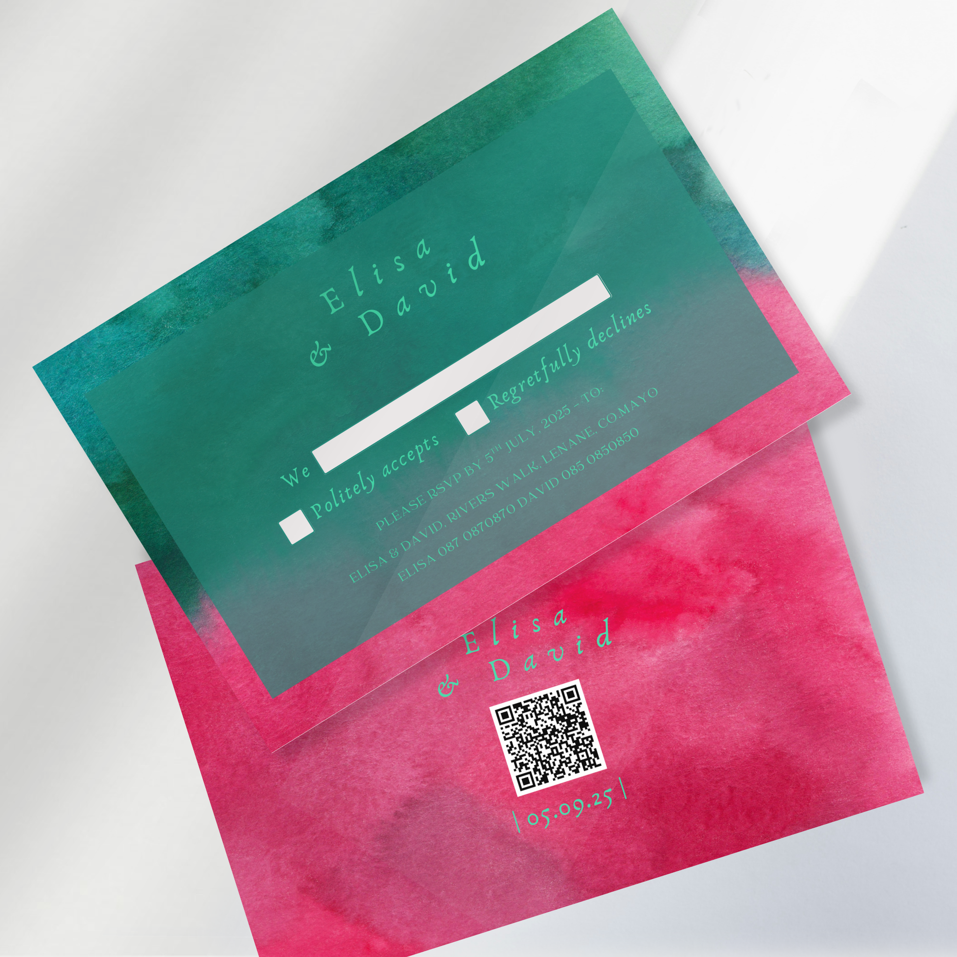Wild Bloom Watercolour Wedding Invitation Suite – Canva Template