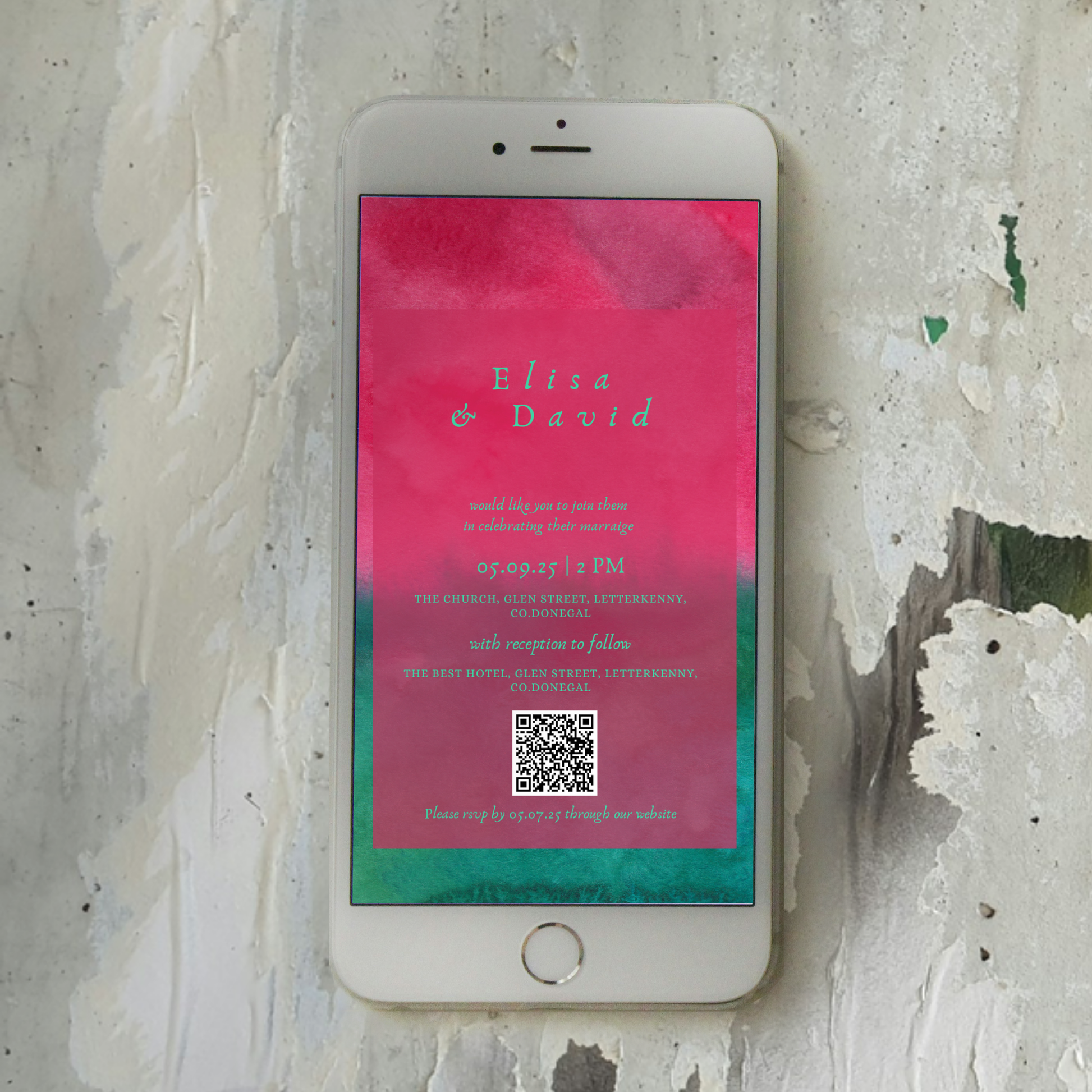 Wild Bloom Watercolour Wedding Invitation Suite – Canva Template