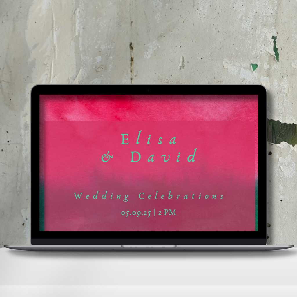 Wild Bloom Watercolour Wedding Invitation Suite – Canva Template