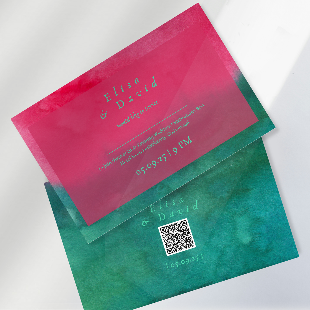 Wild Bloom Watercolour Wedding Invitation Suite – Canva Template