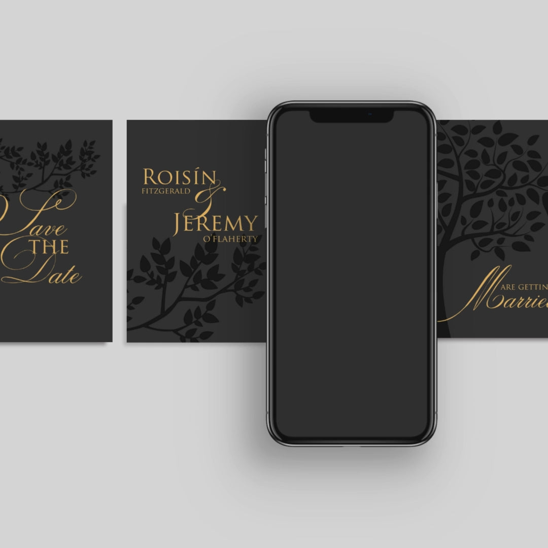 Midnight Botanical Save the Date Mobile Video Invitation